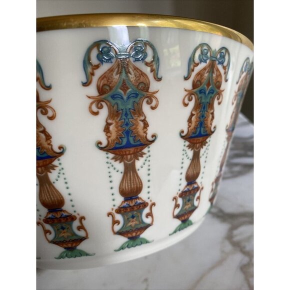 Lenox Lido Large Salad Serving Bowl Ivory Roman Print - Picture 2 of 5